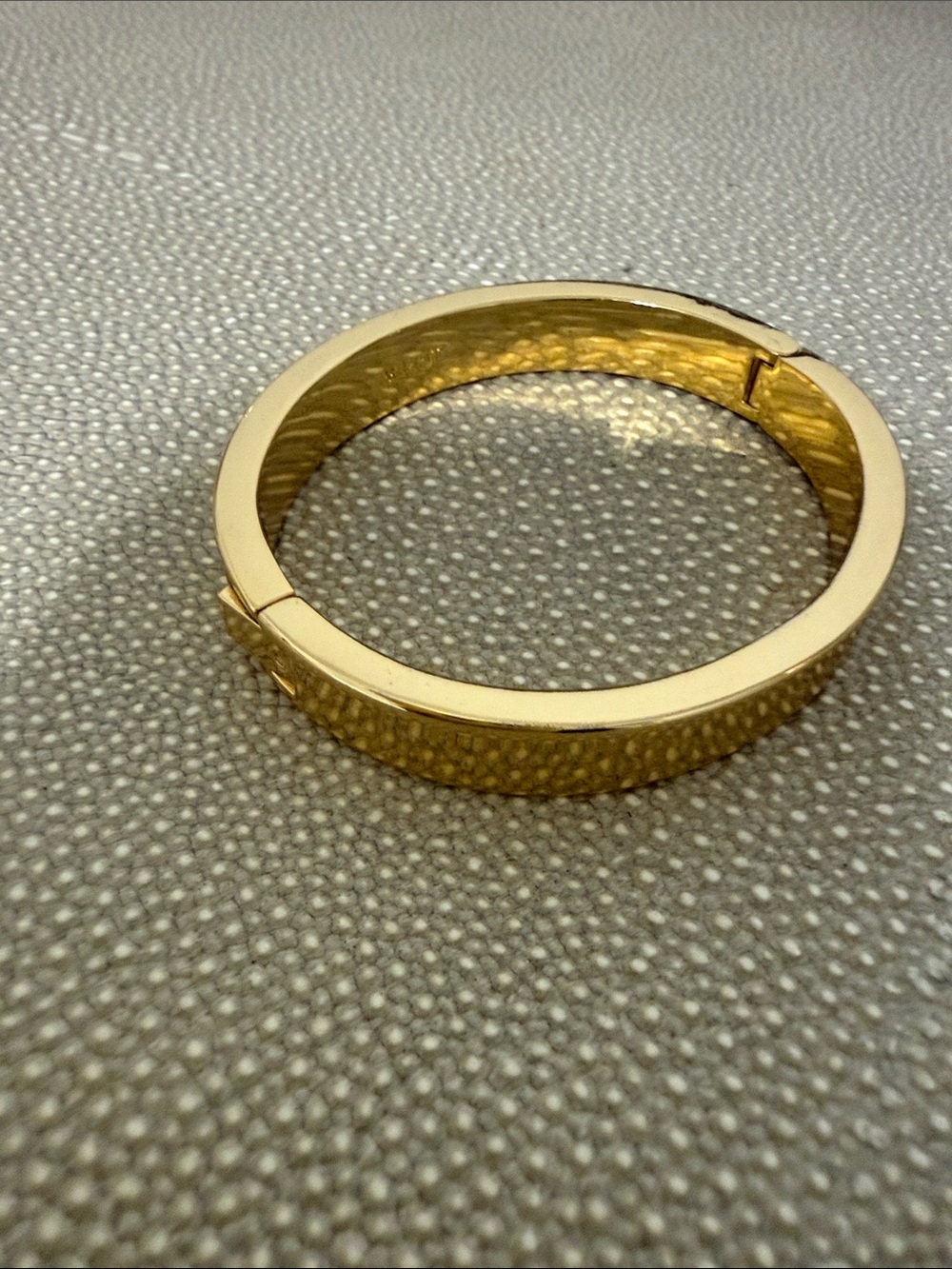 J Crew Gold-Tone Hammered Hinged Bangle Bracelet for Women